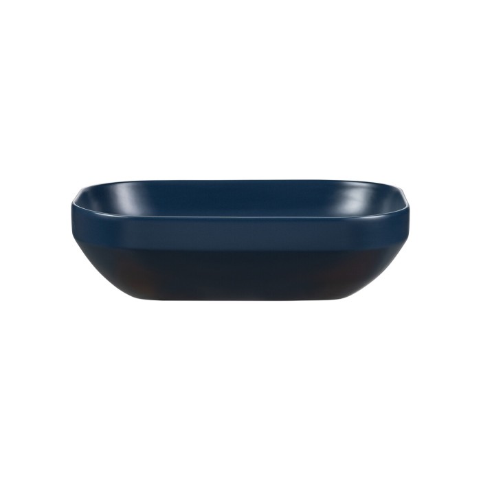 Vasque à poser rectangulaire 50,4x35,2 cm bleu marine mat avec bonde clic clac
