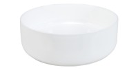 Vasque à poser ronde 36,5 cm blanc brillant avec bonde clic clac