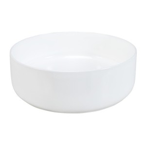 Vasque à poser ronde 36,5 cm blanc brillant avec bonde clic clac