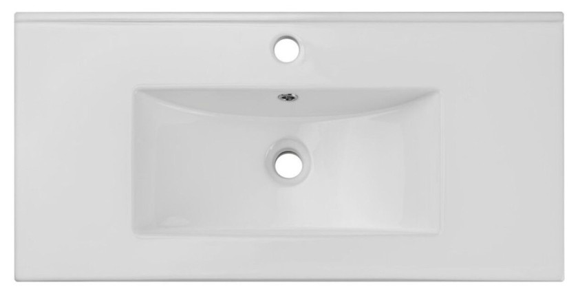 Conjunto de baño colgante VANO acabado en roble y blanco 80cm: mueble bajo lavabo con armarios + lavabo empotrado