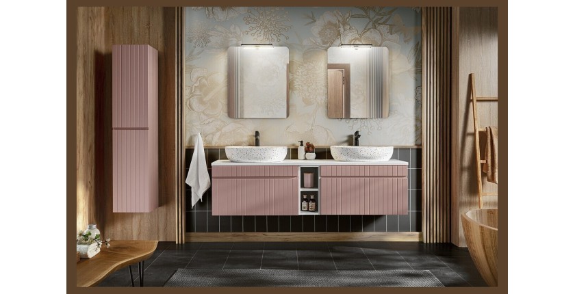 Lavabo ovalado de sobreponer 60x41,5 cm blanco moteado multicolor con desagüe clic clac