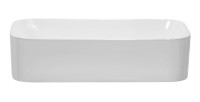 Vasque à poser rectangulaire 61x38 cm blanc brillant avec bonde clic clac