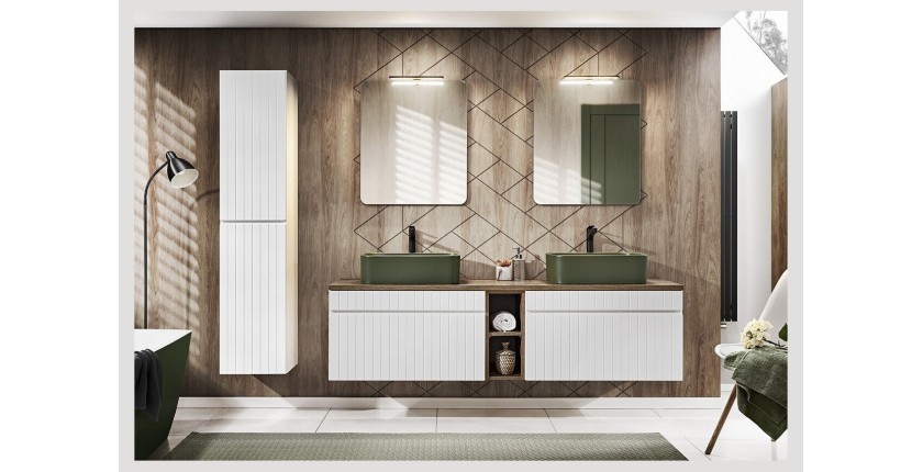 Vasque à poser rectangulaire 50,5x38 cm vert mat avec bonde clic clac