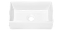 Vasque à poser rectangulaire 35x22 cm blanc brillant avec bonde clic clac