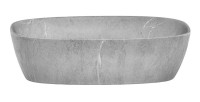 Vasque à poser rectangulaire 50,5x38,5 cm effet pierre grise avec bonde clic clac