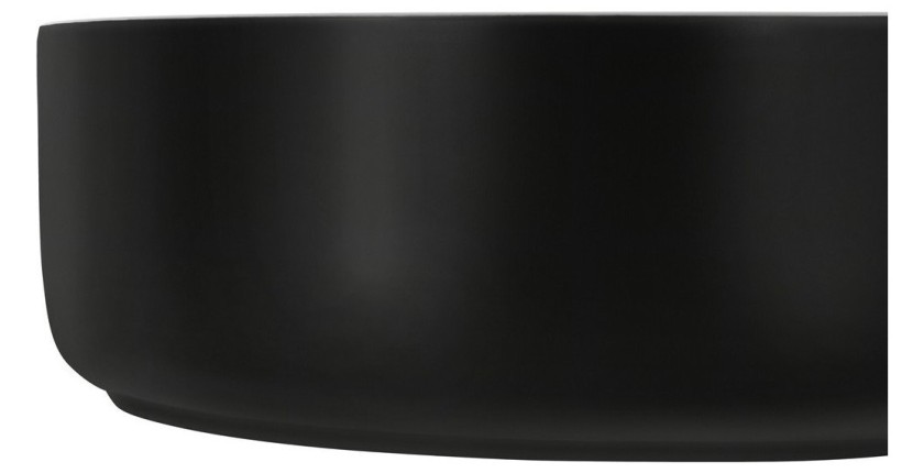 Vasque à poser ronde 36 cm bicolore noir mat et blanc mat en céramique avec bonde clic-clac