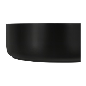 Vasque à poser ronde 36 cm bicolore noir mat et blanc mat en céramique avec bonde clic-clac
