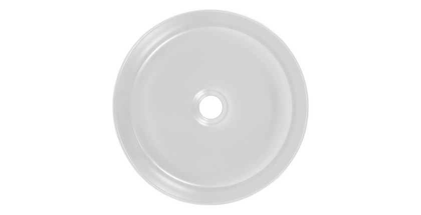 Vasque à poser ronde 36 cm bicolore noir mat et blanc mat en céramique avec bonde clic-clac