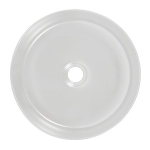 Vasque à poser ronde 36 cm bicolore noir mat et blanc mat en céramique avec bonde clic-clac