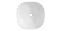 Vasque à poser carrée 41x41 cm blanc brillant en céramique avec bonde clic-clac