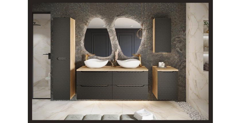 Vasque à poser asymétrique 51x39 cm blanc brillant en céramique avec bonde clic-clac