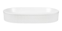 Vasque à poser ovale 56x36 cm blanc brillant en céramique avec bonde clic-clac