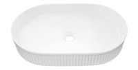 Vasque à poser ovale 56x36 cm blanc brillant en céramique avec bonde clic-clac
