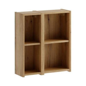 Casier de rangement suspendu 4 niches VANO 50cm aspect chêne clair