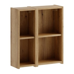 Casier de rangement suspendu 4 niches VANO 50cm aspect chêne clair