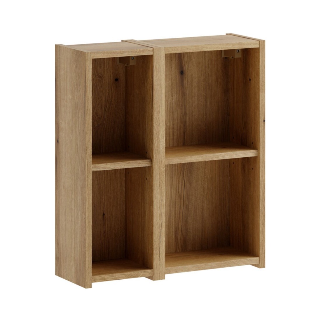 Casier de rangement suspendu 4 niches VANO 50cm aspect chêne clair