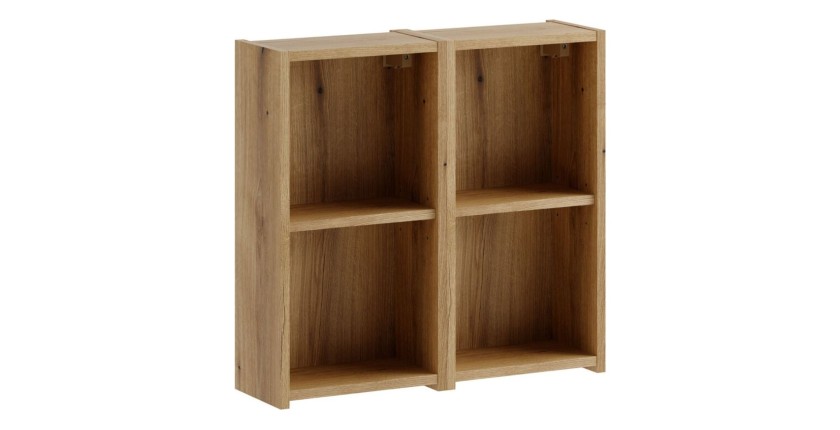 Meuble de rangement 60cm VANO aspect chêne clair