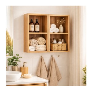 Meuble de rangement 60cm VANO aspect chêne clair mis en situation