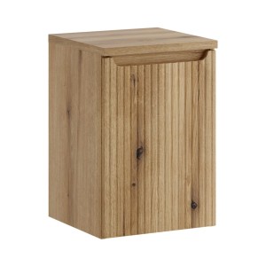 Panier à linge et plateau supérieur VANO aspect chêne clair