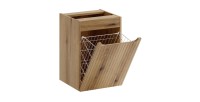 Panier à linge VANO aspect chêne clair ouvert