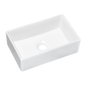 Vasque à poser en céramique blanche rectangulaire