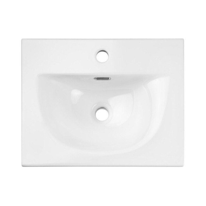 Conjunto de baño suspendido VANO de roble claro 50cm: mueble bajo lavabo con cajones con frente ranurado + lavabo encastrado