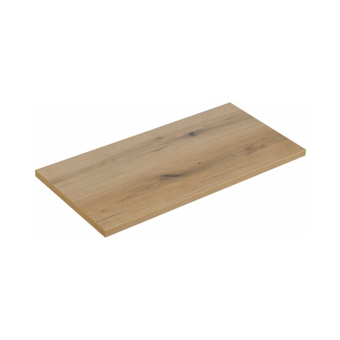 Ensemble VANO licht eiken 80cm: onderkast met laden en zichtbare nissen + blad voor wastafel + kolomkast