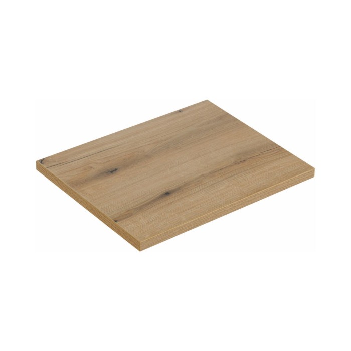 Badezimmer-Set VANO helles Eichenholz 60cm: Unterschrank mit Schubladen + Platte für das Waschbecken + Aufsatzwaschbecken in mar