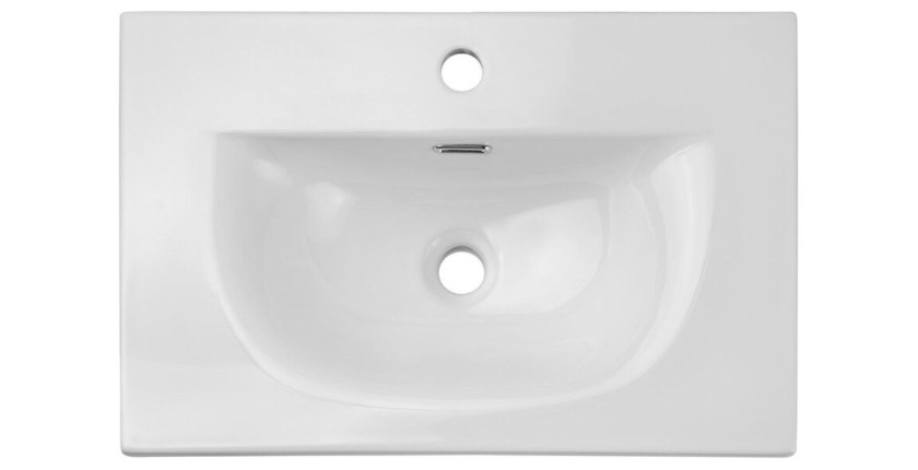 Vasque à encastrer en céramique blanche 60cm vue de haut