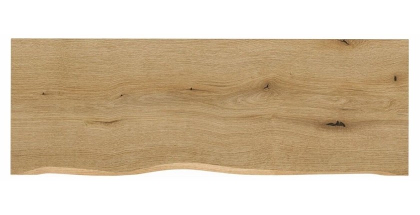 Ensemble VANO chêne clair 120cm : meubles sous vasque à tiroirs avec niches visibles + plan pour vasque + vasque à poser ovale v