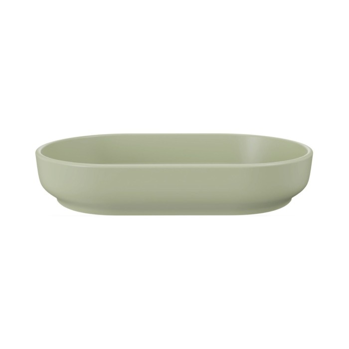 Vasque à poser en céramique verte olive vue de face