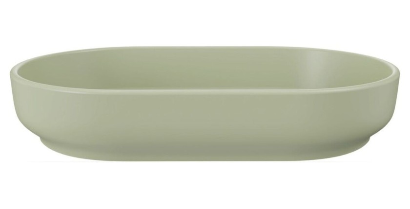 Vasque à poser en céramique verte olive vue de face