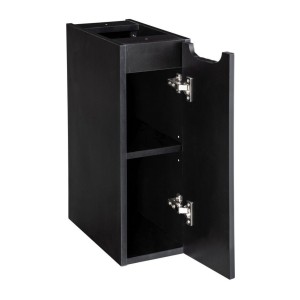 Meuble sous vasque 1 porte collection VANO avec façade avant rainurée verticalement ouvert