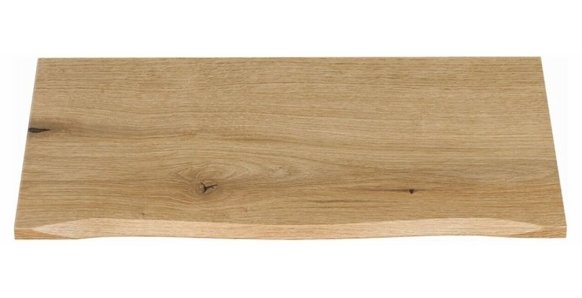 Ensemble de salle de bain VANO chêne clair 80cm : meuble sous vasque à tiroirs + plan pour vasque + vasque à poser rainurée blan