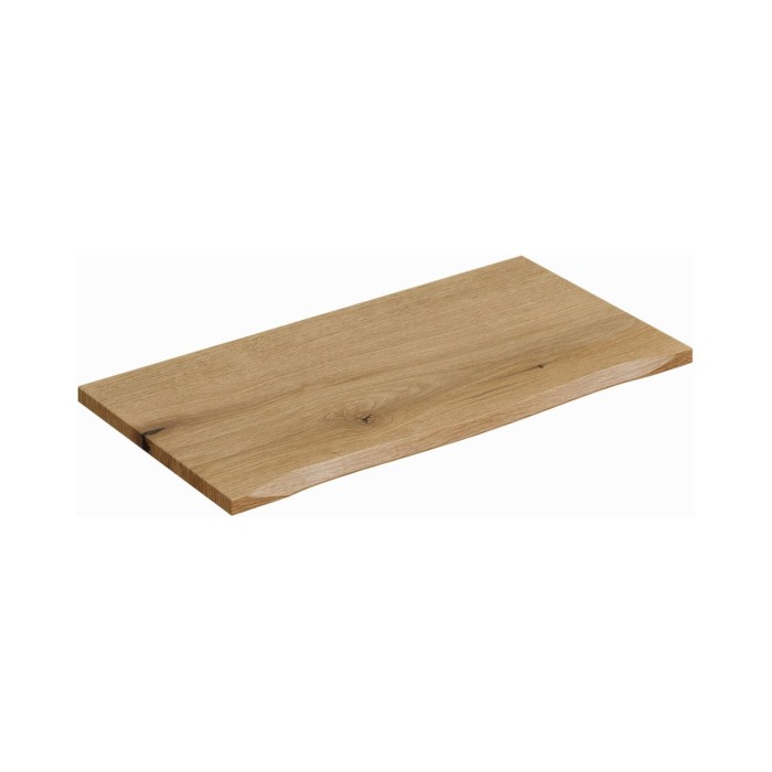 Plan pour vasque aux bords naturels et biseautés aspect chêne clair 80cm