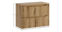 Ensemble VANO chêne 80cm : meuble sous vasque à tiroirs et plan pour vasque dimensions