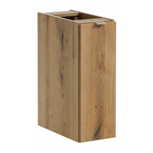 Conjunto suspendido VANO azul denim y roble claro 130cm: muebles bajo lavabo con cajones y armarios + encimera para lavabo + col