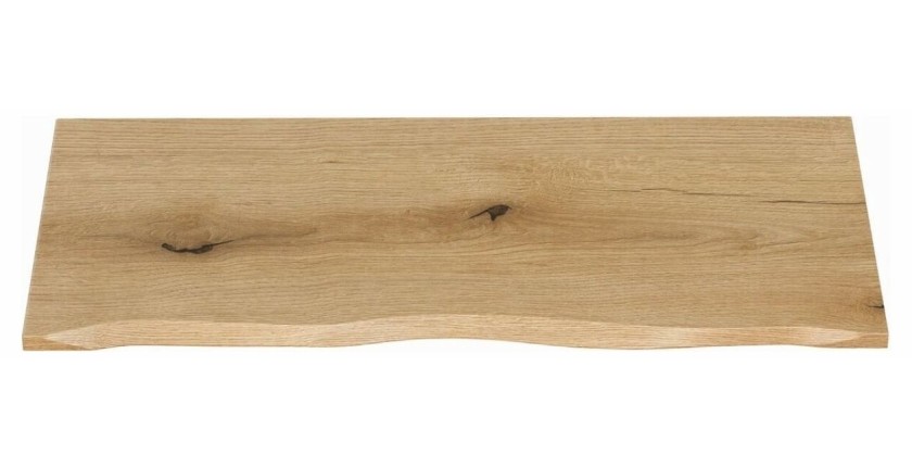 Conjunto suspendido VANO azul denim y roble claro 130cm: muebles bajo lavabo con cajones y armarios + encimera para lavabo + col