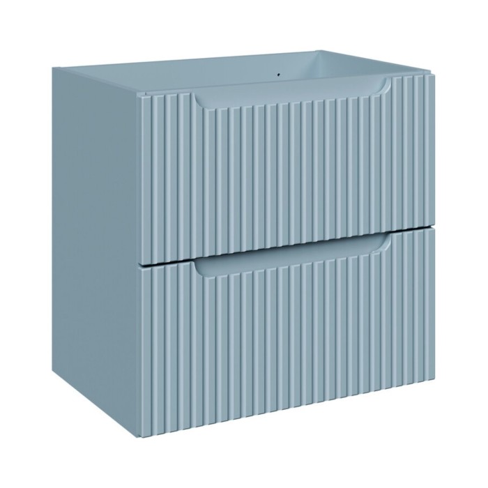 Insieme sospeso VANO blu denim e rovere chiaro 100cm: mobile sotto lavabo con cassetti e armadietti + piano per lavabo