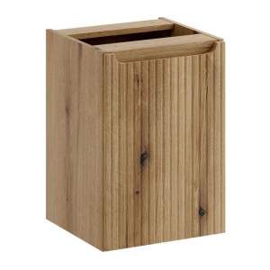 Set VANO denim blu e rovere chiaro 100cm: mobile sotto lavabo con cassetti e cesto della biancheria integrato + piano per lavabo