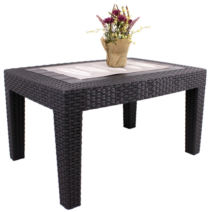 Salon de jardin KALVOR 2 places anthracite avec table basse et fauteuils 