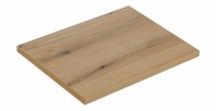 <p>Set VANO blauwe denim en licht eiken 60cm: onderkast met lades + plan voor wastafel + opzetwastafel zwart gegroefd</p>