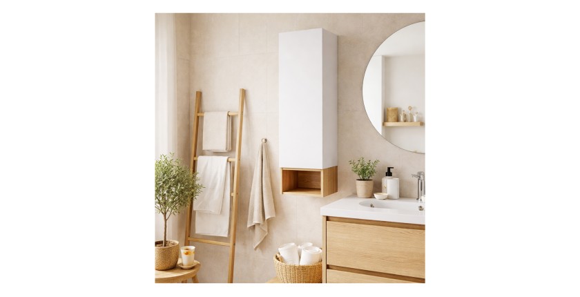 Ensemble de meubles de rangement 1 porte et niche visible OSTER mis en situation