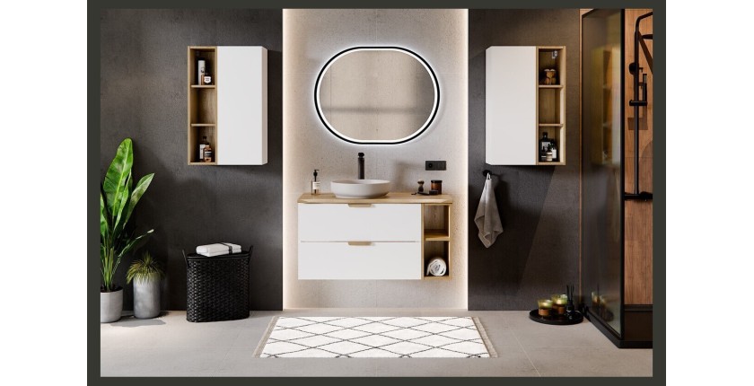 Ensemble de meubles de rangement 1 porte et 3 niches visibles OSTER mis en situation