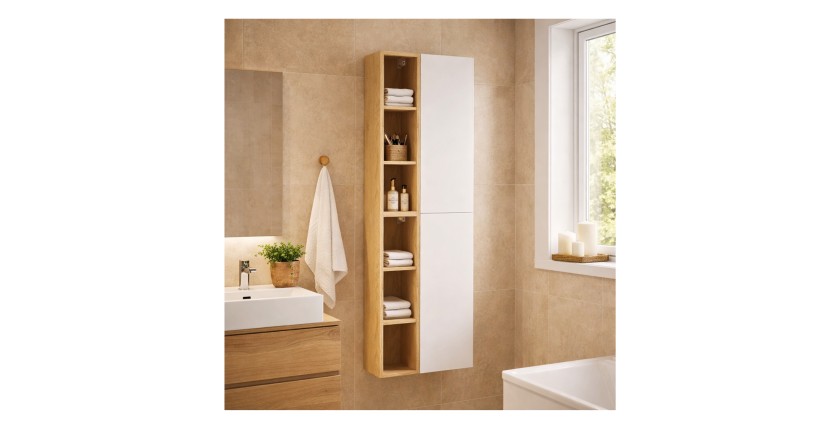 Ensemble de meubles de rangement 2 portes et 6 niches visibles OSTER configuration 1 mis en situation