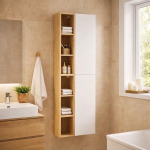 Ensemble de meubles de rangement 2 portes et 6 niches visibles OSTER configuration 1 mis en situation