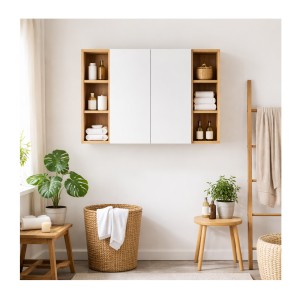 Ensemble de meubles de rangement 2 portes et 6 niches visibles OSTER configuration 2 mis en situation