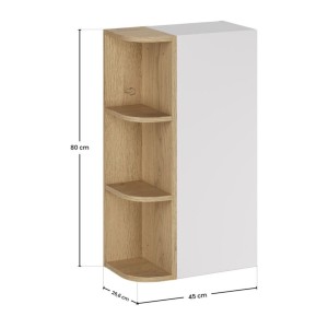 Ensemble de meuble de rangement 1 porte et 3 niches arrondies OSTER dimensions