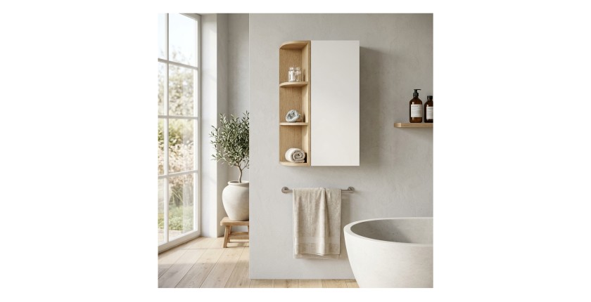 Ensemble de meuble de rangement 1 porte et 3 niches arrondies OSTER mis en situation