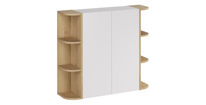 Ensemble de meubles de rangement 2 portes et 6 niches arrondies visibles OSTER configuration 2